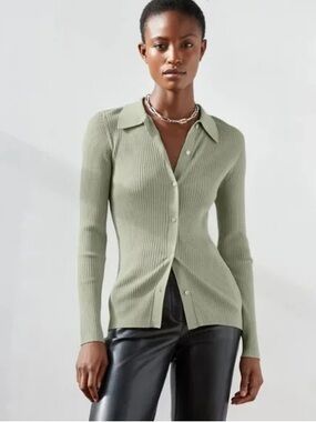 Aritzia Babaton Finley Sweater Black Long Sleeve Cardigan